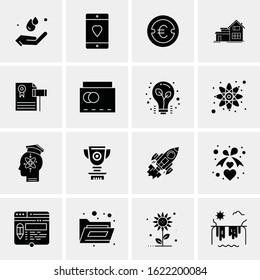 Business Icon Set. 16 Universal Icons Vector. Creative Beauitful Icon Illustration to use in Print and Web Related project.