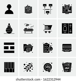 Business Icon Set. 16 Universal Icons Vector. Creative Beauitful Icon Illustration to use in Print and Web Related project.