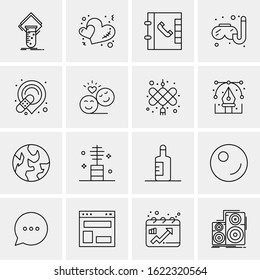 Business Icon Set. 16 Universal Icons Vector. Creative Beauitful Icon Illustration to use in Print and Web Related project.