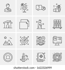 Business Icon Set. 16 Universal Icons Vector. Creative Beauitful Icon Illustration to use in Print and Web Related project.