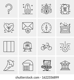 Business Icon Set. 16 Universal Icons Vector. Creative Beauitful Icon Illustration to use in Print and Web Related project.