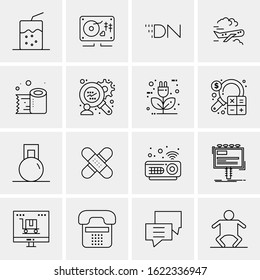 Business Icon Set. 16 Universal Icons Vector. Creative Beauitful Icon Illustration to use in Print and Web Related project.