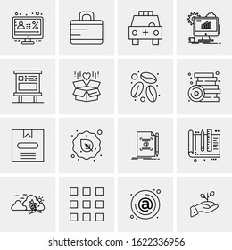 Business Icon Set. 16 Universal Icons Vector. Creative Beauitful Icon Illustration to use in Print and Web Related project.