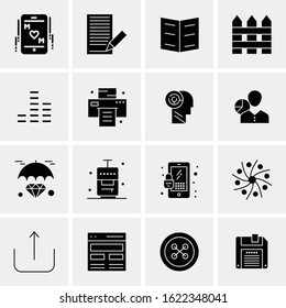 Business Icon Set. 16 Universal Icons Vector. Creative Beauitful Icon Illustration to use in Print and Web Related project.
