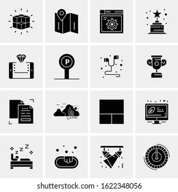Business Icon Set. 16 Universal Icons Vector. Creative Beauitful Icon Illustration to use in Print and Web Related project.