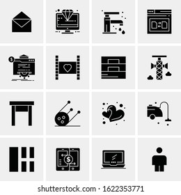 Business Icon Set. 16 Universal Icons Vector. Creative Beauitful Icon Illustration to use in Print and Web Related project.