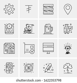 Business Icon Set. 16 Universal Icons Vector. Creative Beauitful Icon Illustration to use in Print and Web Related project.