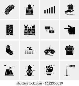 Business Icon Set. 16 Universal Icons Vector. Creative Beauitful Icon Illustration to use in Print and Web Related project.