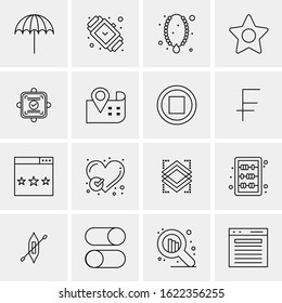 Business Icon Set. 16 Universal Icons Vector. Creative Beauitful Icon Illustration to use in Print and Web Related project.