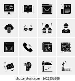 Business Icon Set. 16 Universal Icons Vector. Creative Beauitful Icon Illustration to use in Print and Web Related project.