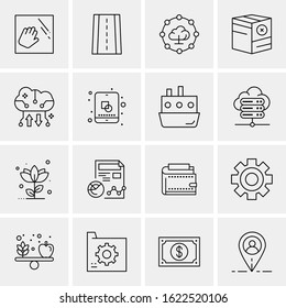 Business Icon Set. 16 Universal Icons Vector. Creative Beauitful Icon Illustration to use in Print and Web Related project.