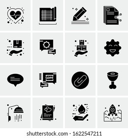 Business Icon Set. 16 Universal Icons Vector. Creative Beauitful Icon Illustration to use in Print and Web Related project.