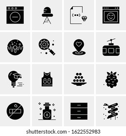 Business Icon Set. 16 Universal Icons Vector. Creative Beauitful Icon Illustration to use in Print and Web Related project.