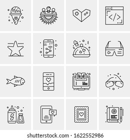 Business Icon Set. 16 Universal Icons Vector. Creative Beauitful Icon Illustration to use in Print and Web Related project.
