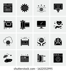 Business Icon Set. 16 Universal Icons Vector. Creative Beauitful Icon Illustration to use in Print and Web Related project.