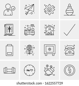 Business Icon Set. 16 Universal Icons Vector. Creative Beauitful Icon Illustration to use in Print and Web Related project.