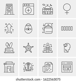 Business Icon Set. 16 Universal Icons Vector. Creative Beauitful Icon Illustration to use in Print and Web Related project.