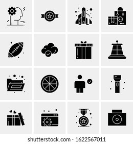 Business Icon Set. 16 Universal Icons Vector. Creative Beauitful Icon Illustration to use in Print and Web Related project.