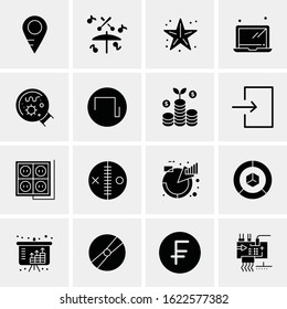 Business Icon Set. 16 Universal Icons Vector. Creative Beauitful Icon Illustration to use in Print and Web Related project.