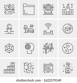 Business Icon Set. 16 Universal Icons Vector. Creative Beauitful Icon Illustration to use in Print and Web Related project.