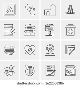 Business Icon Set. 16 Universal Icons Vector. Creative Beauitful Icon Illustration to use in Print and Web Related project.