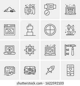 Business Icon Set. 16 Universal Icons Vector. Creative Beauitful Icon Illustration to use in Print and Web Related project.