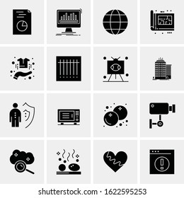Business Icon Set. 16 Universal Icons Vector. Creative Beauitful Icon Illustration to use in Print and Web Related project.