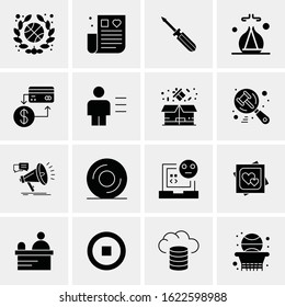 Business Icon Set. 16 Universal Icons Vector. Creative Beauitful Icon Illustration to use in Print and Web Related project.