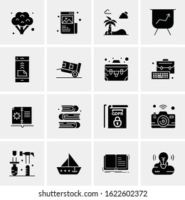 Business Icon Set. 16 Universal Icons Vector. Creative Beauitful Icon Illustration to use in Print and Web Related project.