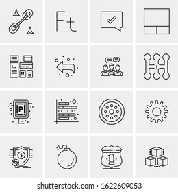Business Icon Set. 16 Universal Icons Vector. Creative Beauitful Icon Illustration to use in Print and Web Related project.