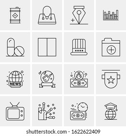 Business Icon Set. 16 Universal Icons Vector. Creative Beauitful Icon Illustration to use in Print and Web Related project.