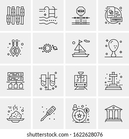 Business Icon Set. 16 Universal Icons Vector. Creative Beauitful Icon Illustration to use in Print and Web Related project.