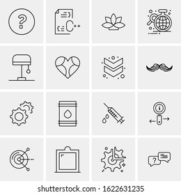 Business Icon Set. 16 Universal Icons Vector. Creative Beauitful Icon Illustration to use in Print and Web Related project.