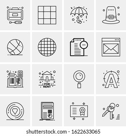 Business Icon Set. 16 Universal Icons Vector. Creative Beauitful Icon Illustration to use in Print and Web Related project.