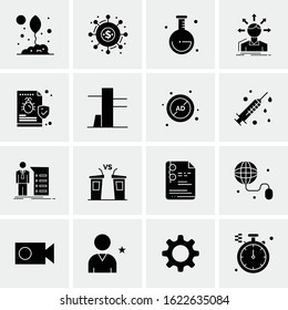 Business Icon Set. 16 Universal Icons Vector. Creative Beauitful Icon Illustration to use in Print and Web Related project.