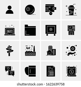 Business Icon Set. 16 Universal Icons Vector. Creative Beauitful Icon Illustration to use in Print and Web Related project.