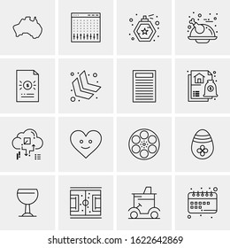 Business Icon Set. 16 Universal Icons Vector. Creative Beauitful Icon Illustration to use in Print and Web Related project.