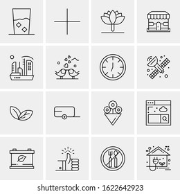 Business Icon Set. 16 Universal Icons Vector. Creative Beauitful Icon Illustration to use in Print and Web Related project.