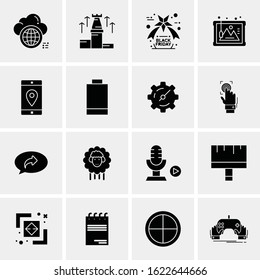 Business Icon Set. 16 Universal Icons Vector. Creative Beauitful Icon Illustration to use in Print and Web Related project.