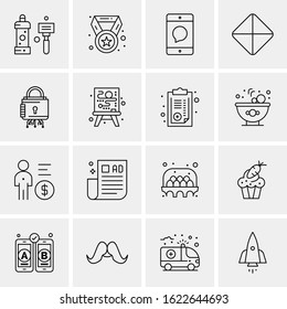 Business Icon Set. 16 Universal Icons Vector. Creative Beauitful Icon Illustration to use in Print and Web Related project.