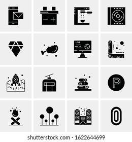 Business Icon Set. 16 Universal Icons Vector. Creative Beauitful Icon Illustration to use in Print and Web Related project.