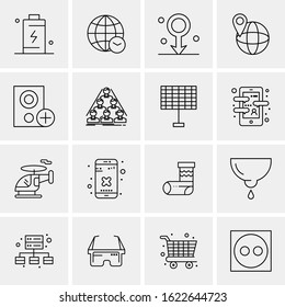 Business Icon Set. 16 Universal Icons Vector. Creative Beauitful Icon Illustration to use in Print and Web Related project.