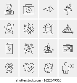 Business Icon Set. 16 Universal Icons Vector. Creative Beauitful Icon Illustration to use in Print and Web Related project.