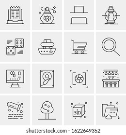 Business Icon Set. 16 Universal Icons Vector. Creative Beauitful Icon Illustration to use in Print and Web Related project.