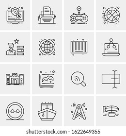 Business Icon Set. 16 Universal Icons Vector. Creative Beauitful Icon Illustration to use in Print and Web Related project.