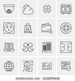 Business Icon Set. 16 Universal Icons Vector. Creative Beauitful Icon Illustration to use in Print and Web Related project.