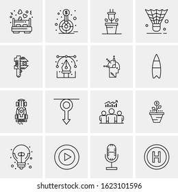 Business Icon Set. 16 Universal Icons Vector. Creative Beauitful Icon Illustration to use in Print and Web Related project.