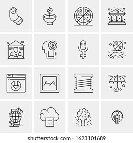 Business Icon Set. 16 Universal Icons Vector. Creative Beauitful Icon Illustration to use in Print and Web Related project.