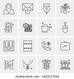 Business Icon Set. 16 Universal Icons Vector. Creative Beauitful Icon Illustration to use in Print and Web Related project.