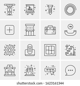 Business Icon Set. 16 Universal Icons Vector. Creative Beauitful Icon Illustration to use in Print and Web Related project.